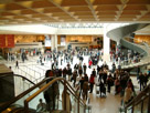 The Cour Napoléon or entrance to the worlds most visited museum, the Lourve in Paris built in 1988. This wonderful space joins the exhibitions.