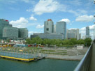Looking across the Danuabe from the middel of the main bridge towards the UN complex.